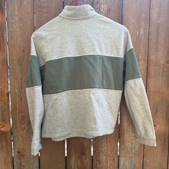 MIXED THREADS Women’s Gray Green 1/4 Zip Pullover Sweatshirt Size Medium - Picture 7 of 10